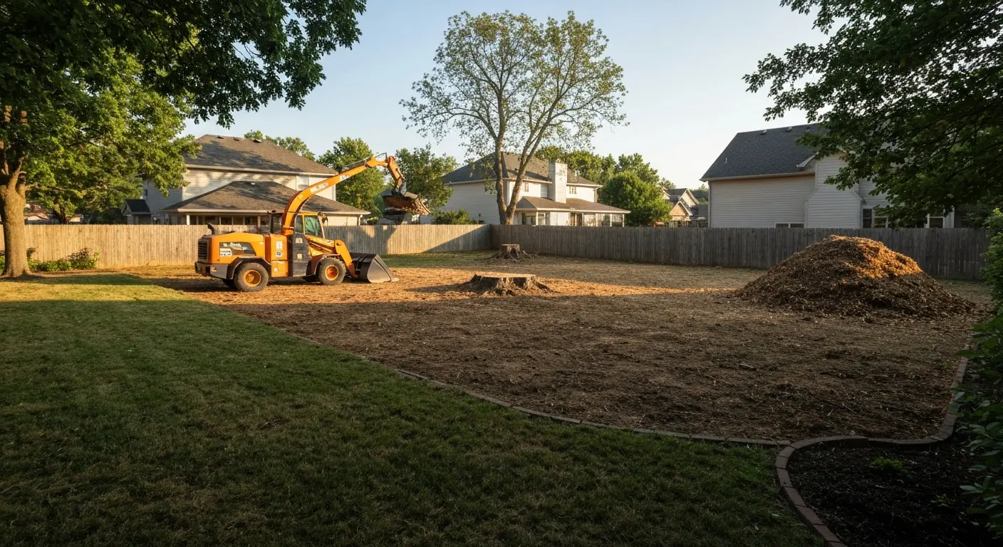 Complete tree removal site cleanup
