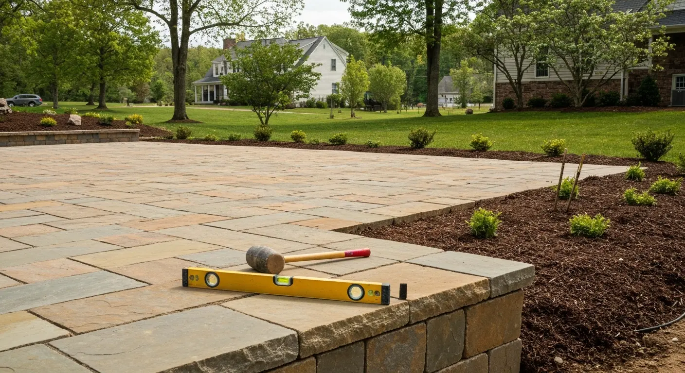 Custom hardscape patio installation