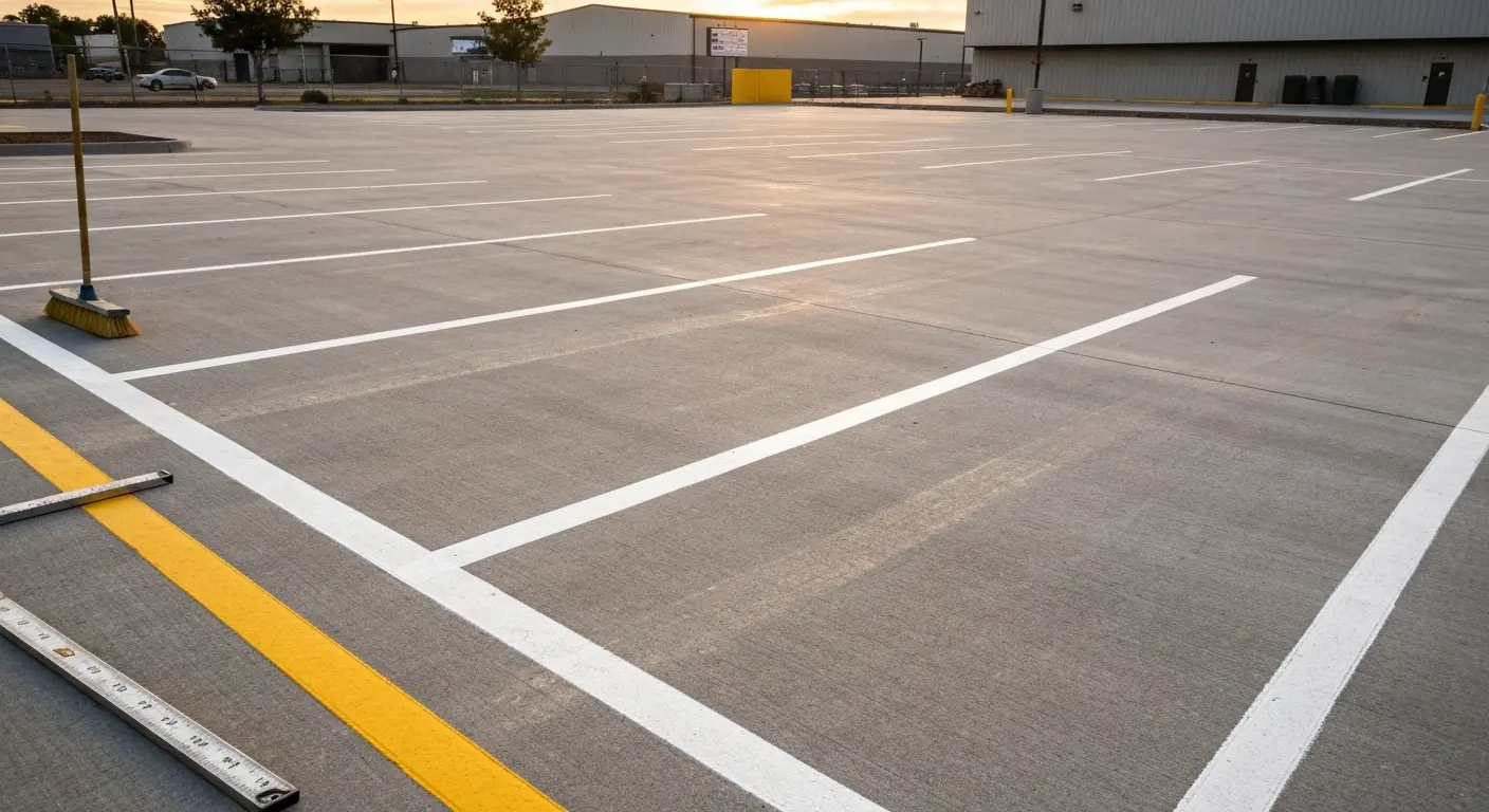 Commercial parking lot concrete