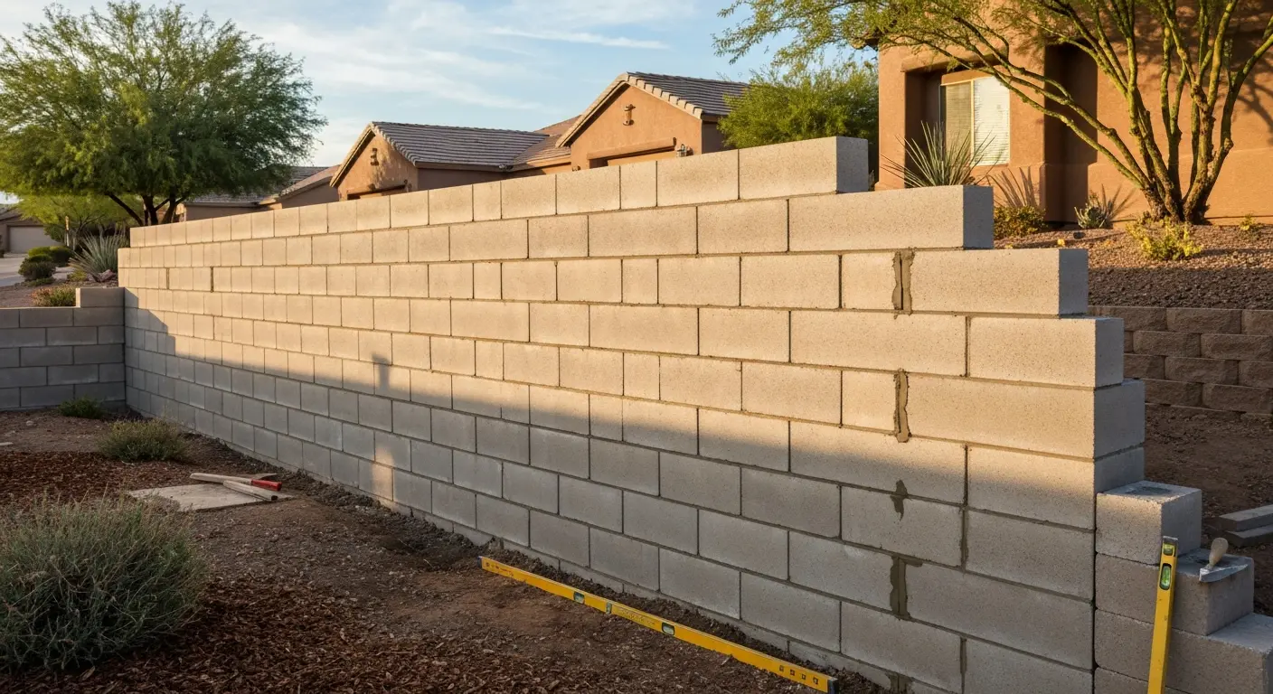 Concrete block retaining wall
