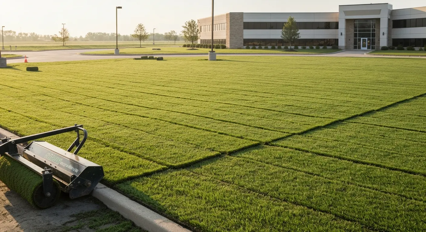 Commercial sod installation