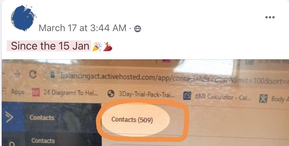 5,000 contacts in 2 months