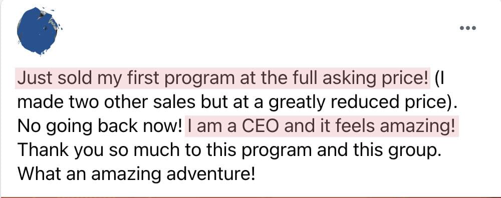 Just sold my first program at the full asking price!!