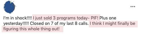 Sold 3 programs today - Paid in full!