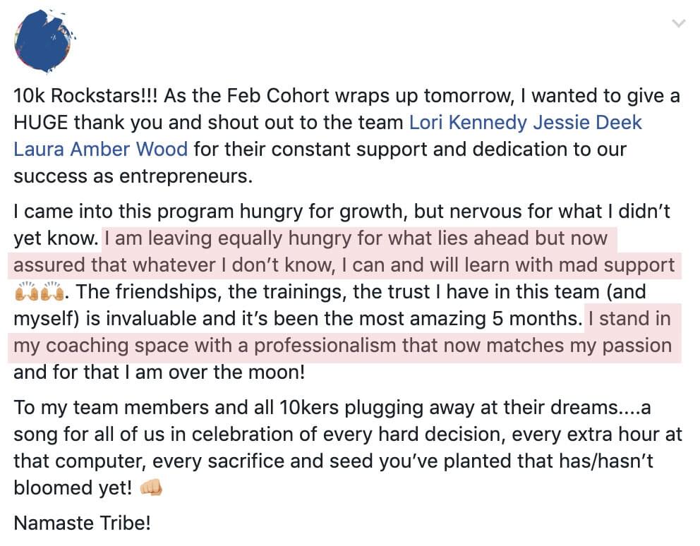 I stand in my coaching space with a professionalism that now matches my passion