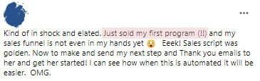 In shock and elated. Just sold my first program!!