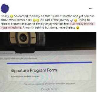 So excited to finally hit that 'Submit' button