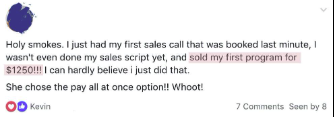 Sold my first program for $1250