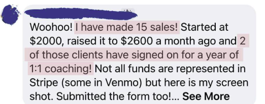 I have made 15 sales!