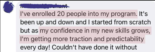 I've enrolled 20 people into my program