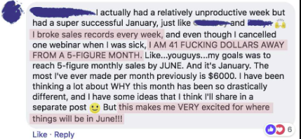 $41 away from a 5-figure month
