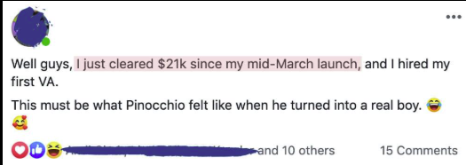 Cleared $21k since launch