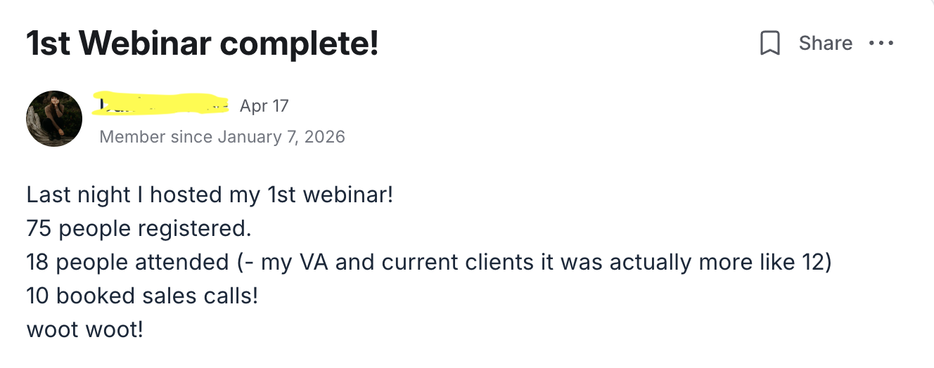 A big 1st Webinar