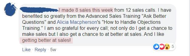I made 8 sales this week