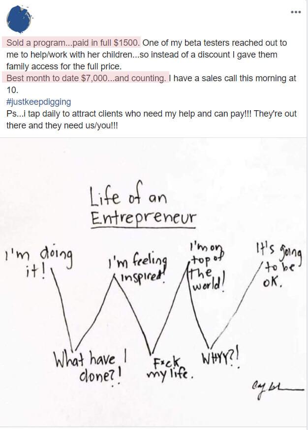 Sold a program - paid in full $1500