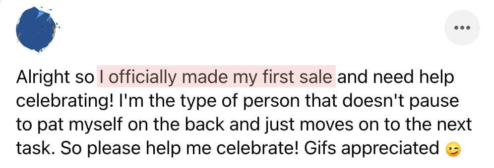 I officially made my first sale