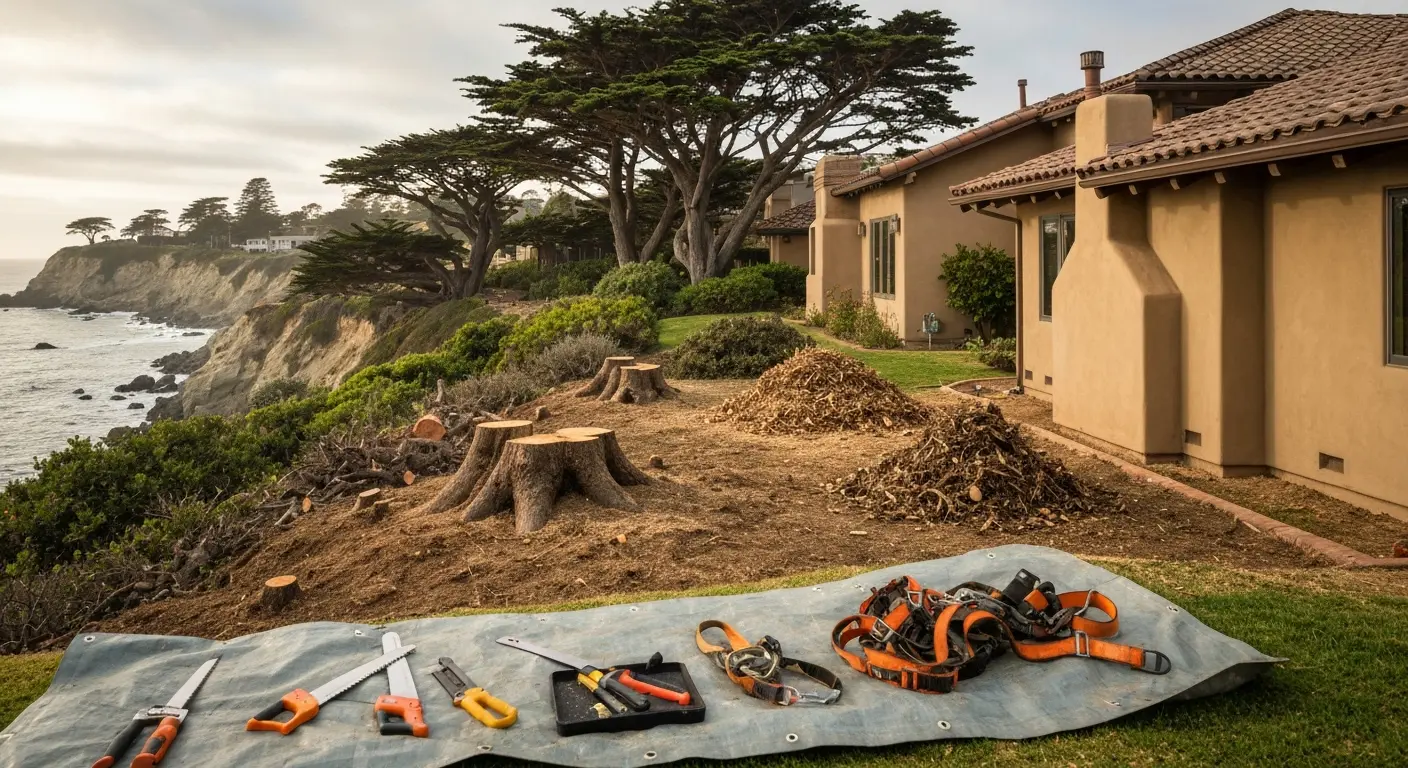 Tree removal near cliffs