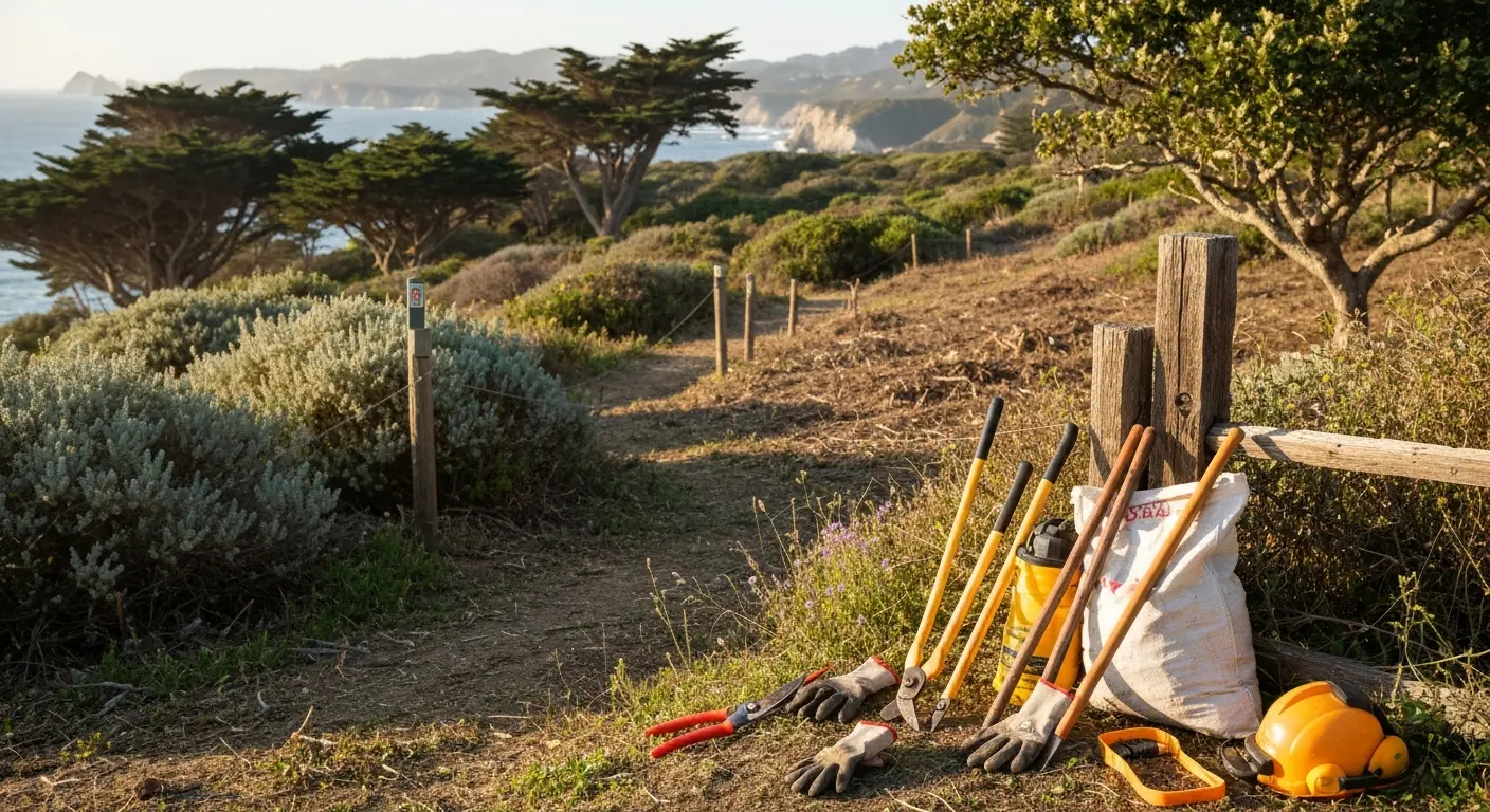Poison oak removal in coastal area