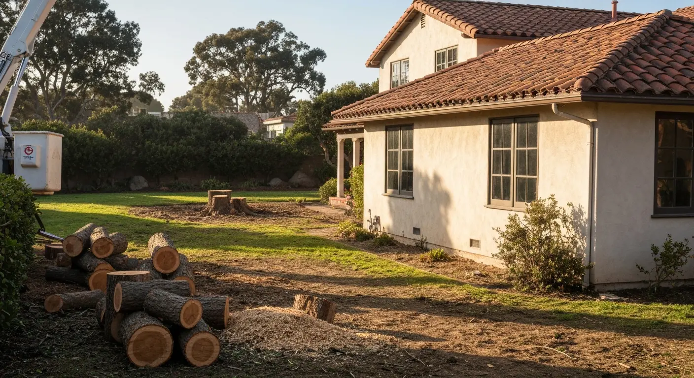 Tree over house removal