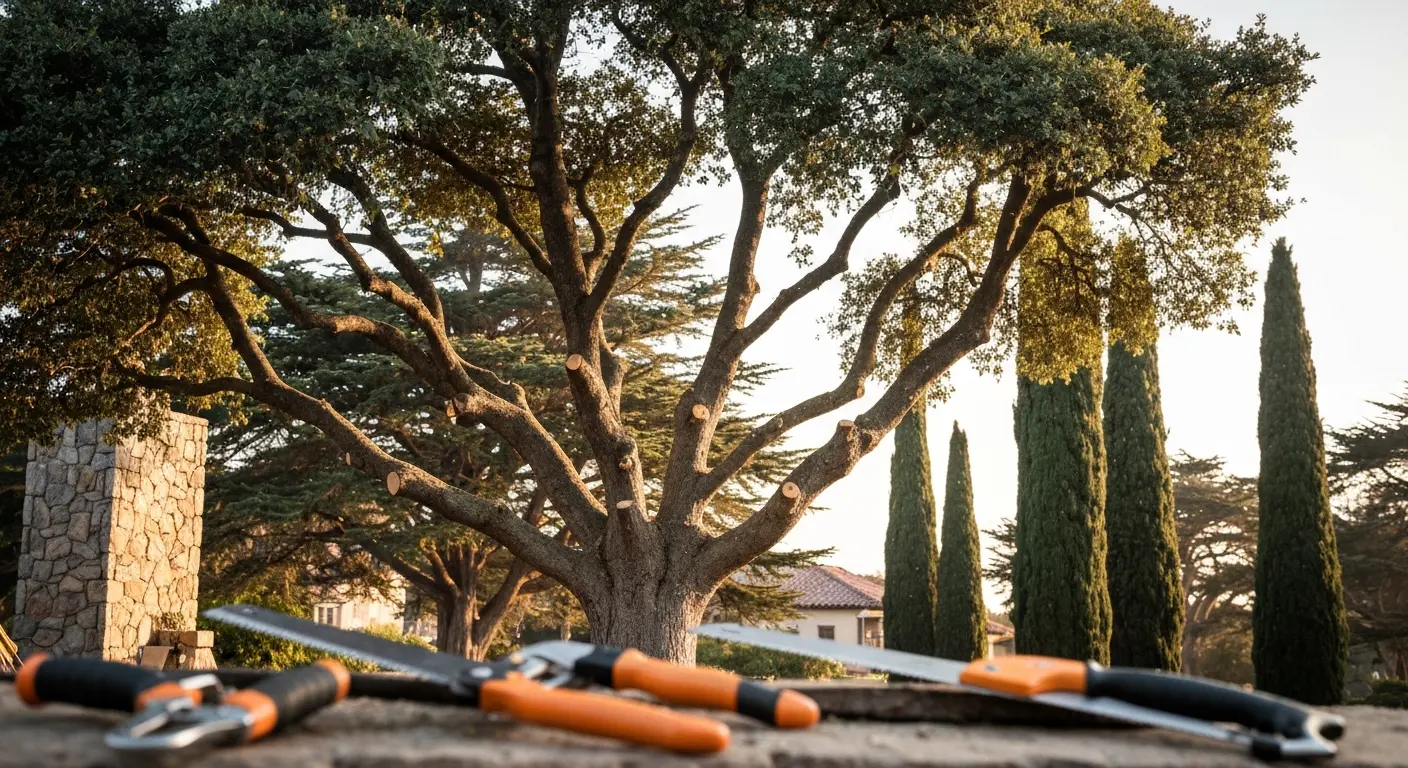 Tree trimming near downtown Carmel