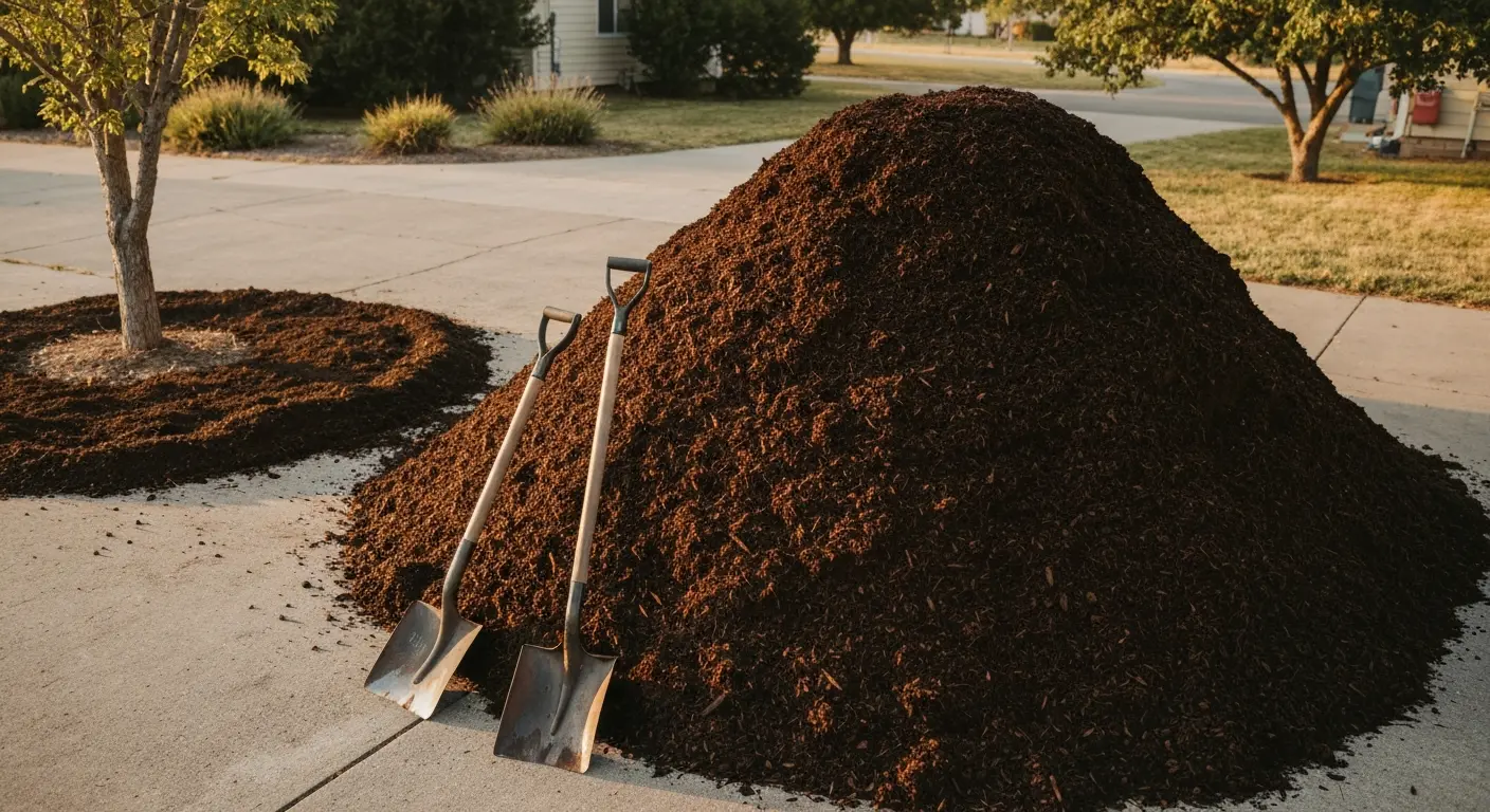 Mulch pile delivery