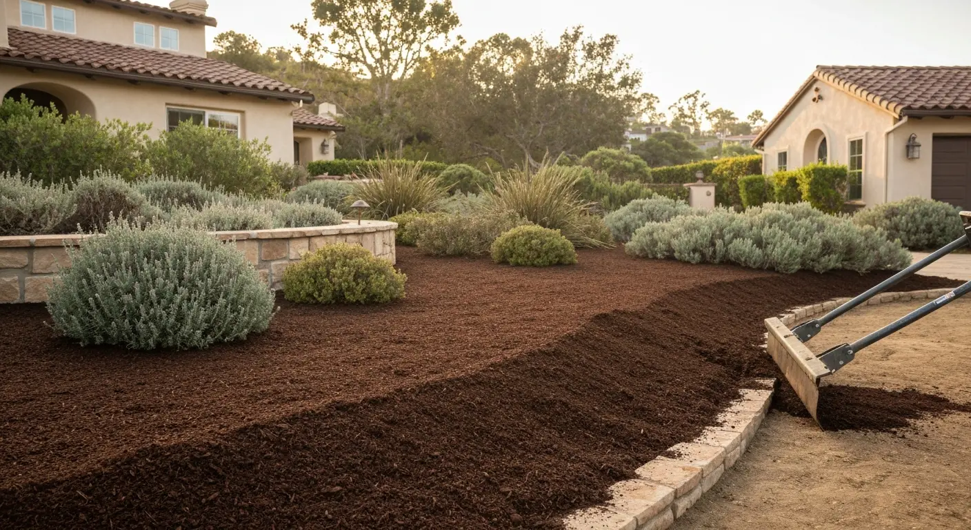 Mulch delivery and landscape application