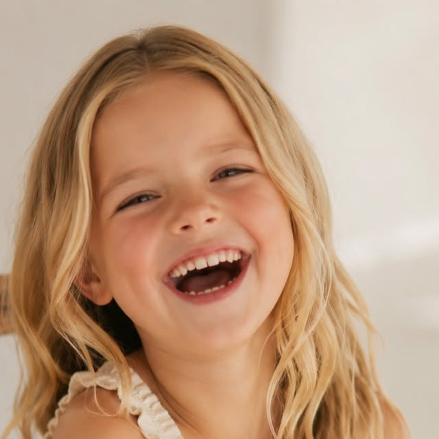Laughing young child personality portrait in Los Angeles