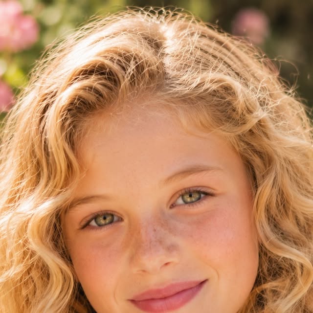 Blonde child outdoor actor headshot in Los Angeles