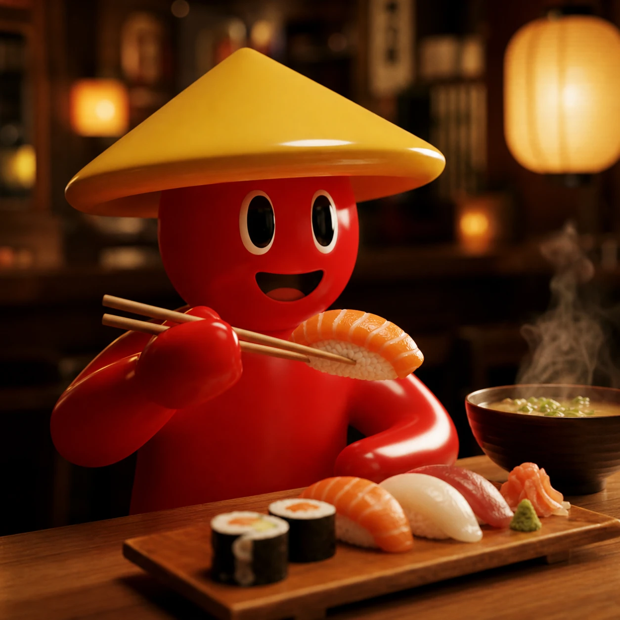 Nori com sushi em restaurante japonês