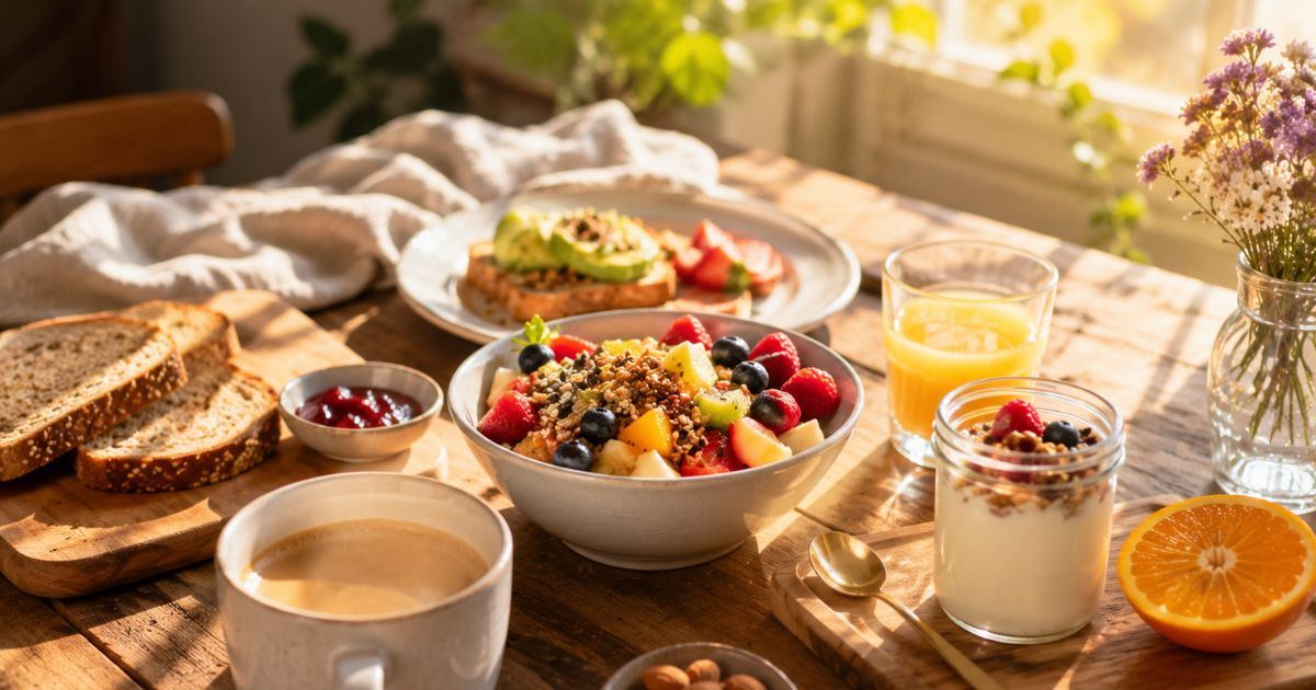 Petit-déjeuner équilibré et coloré pour bien démarrer la journée après 40 ans