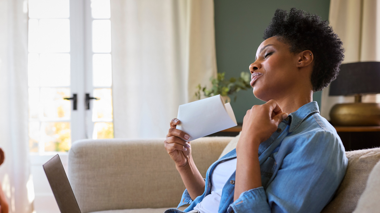 black woman having a hot flash