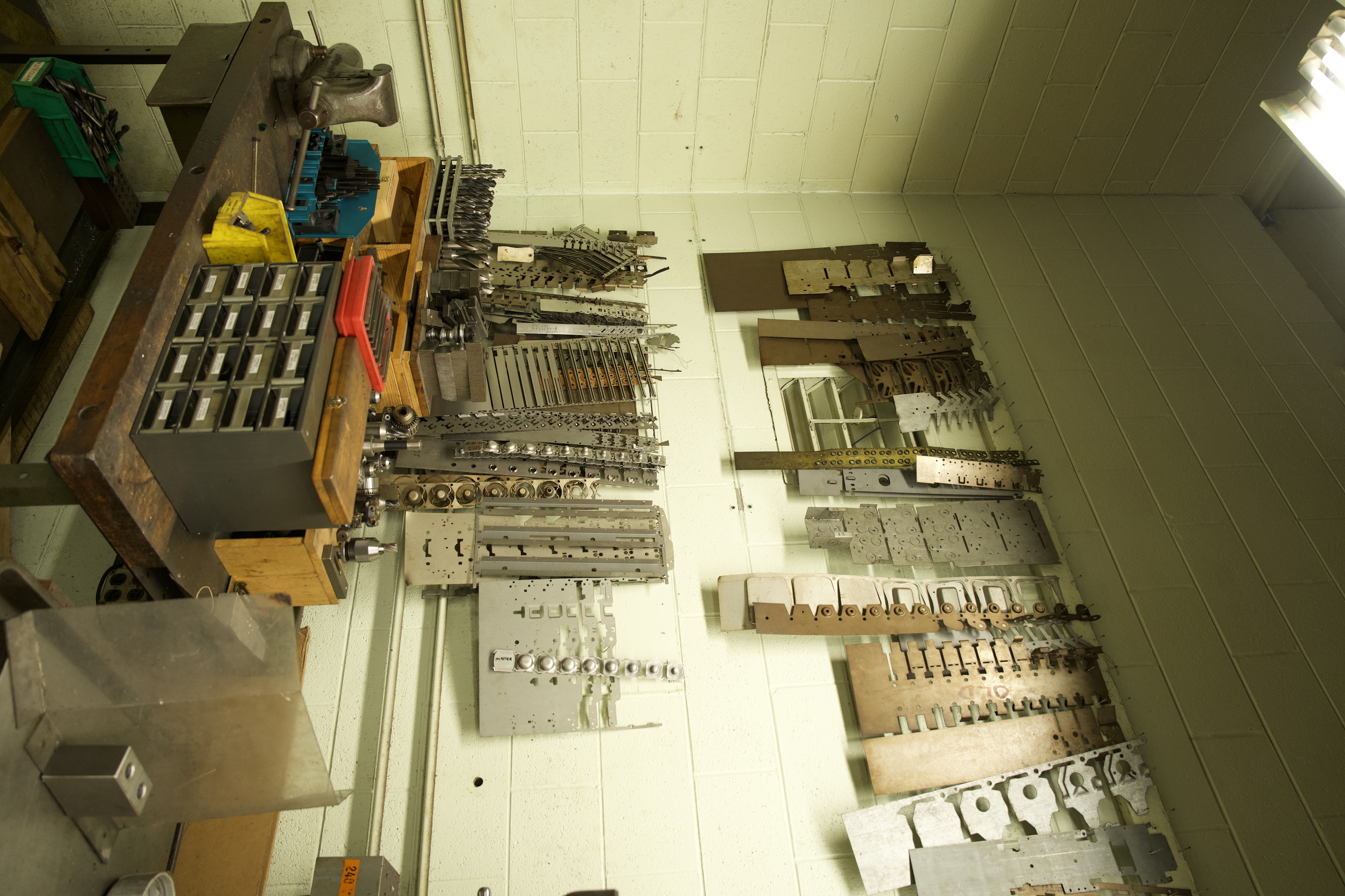 In-house progressive die tooling stored at Manor Tool