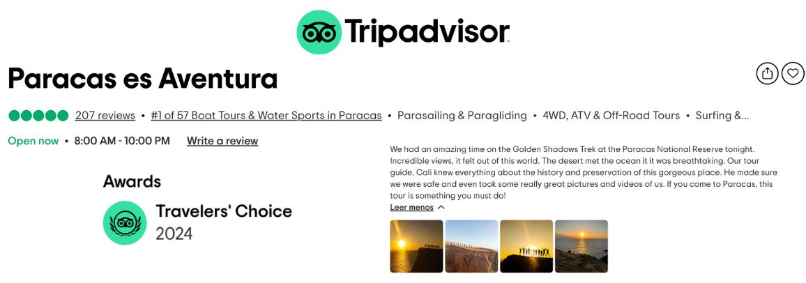 Tripadvisor Paracas es Aventura