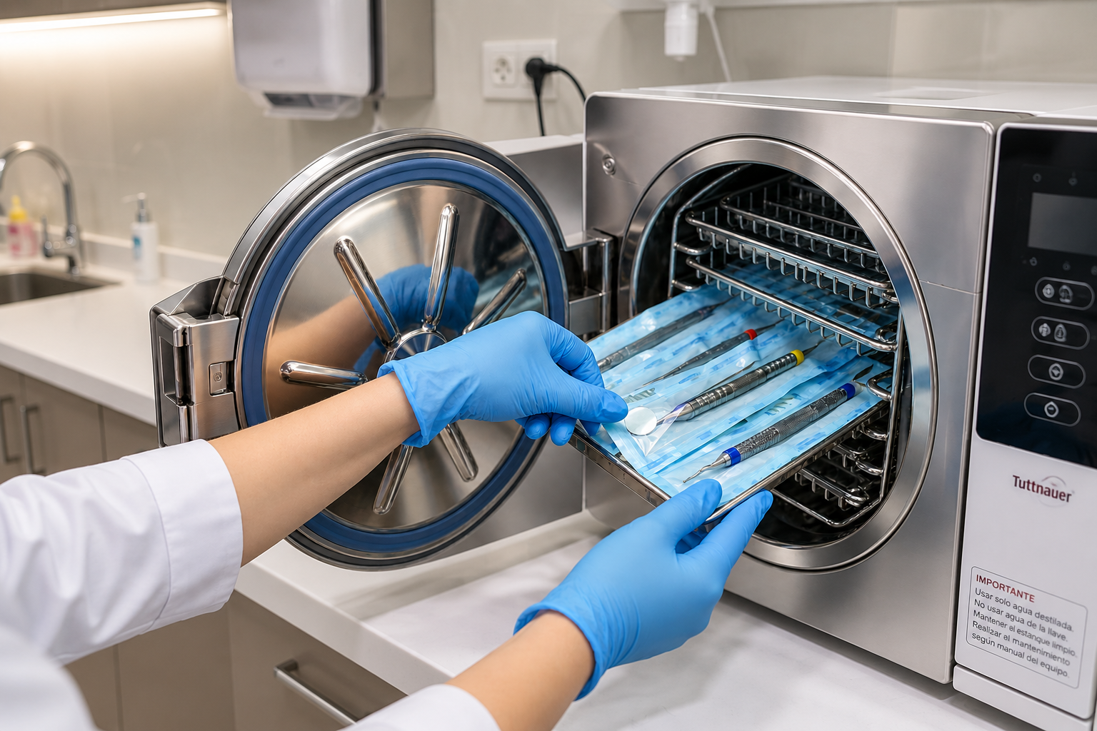 Autoclave en el consultorio de la clínica