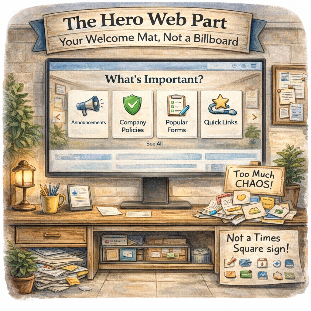 Organized workspace with SharePoint Hero Web Part Organized workspace with SharePoint Hero Web Part