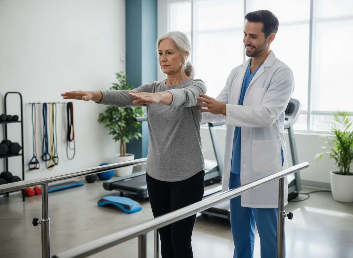 physical therapy patient undergoing therapy physical therapy patient undergoing therapy