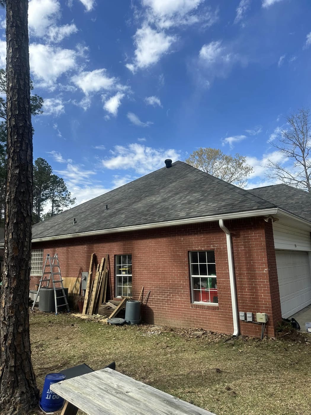 New roof on a brick home