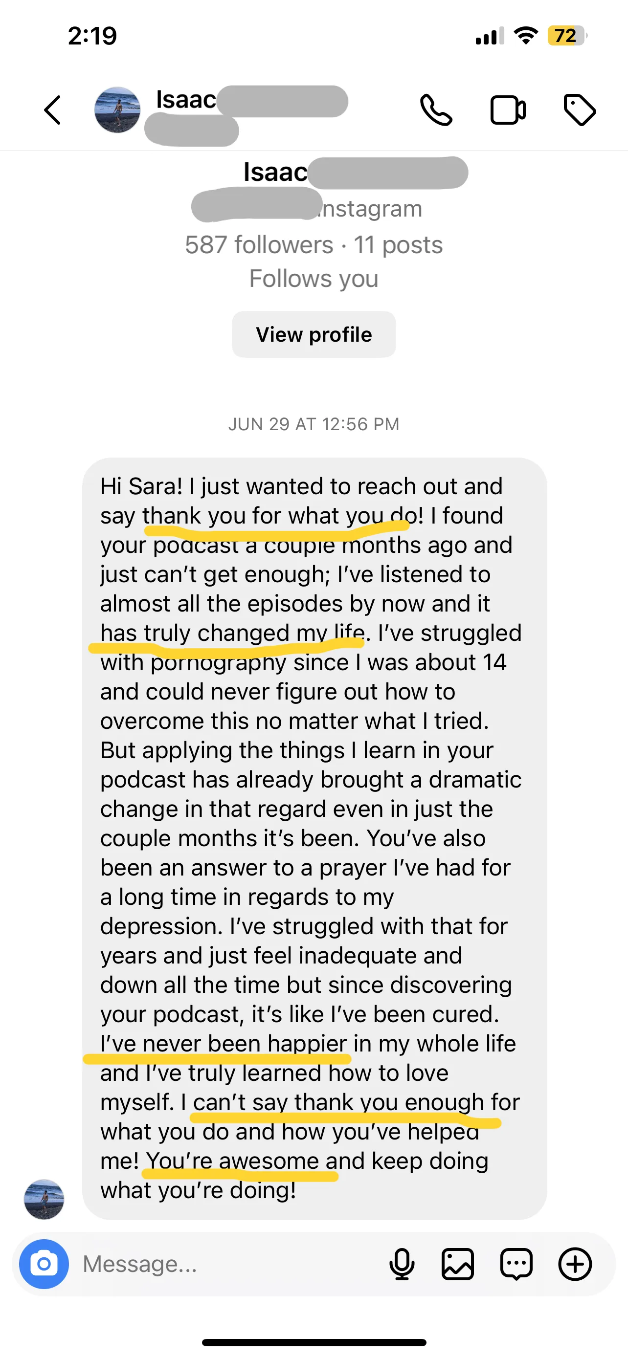 Testimonial: I've never been happier