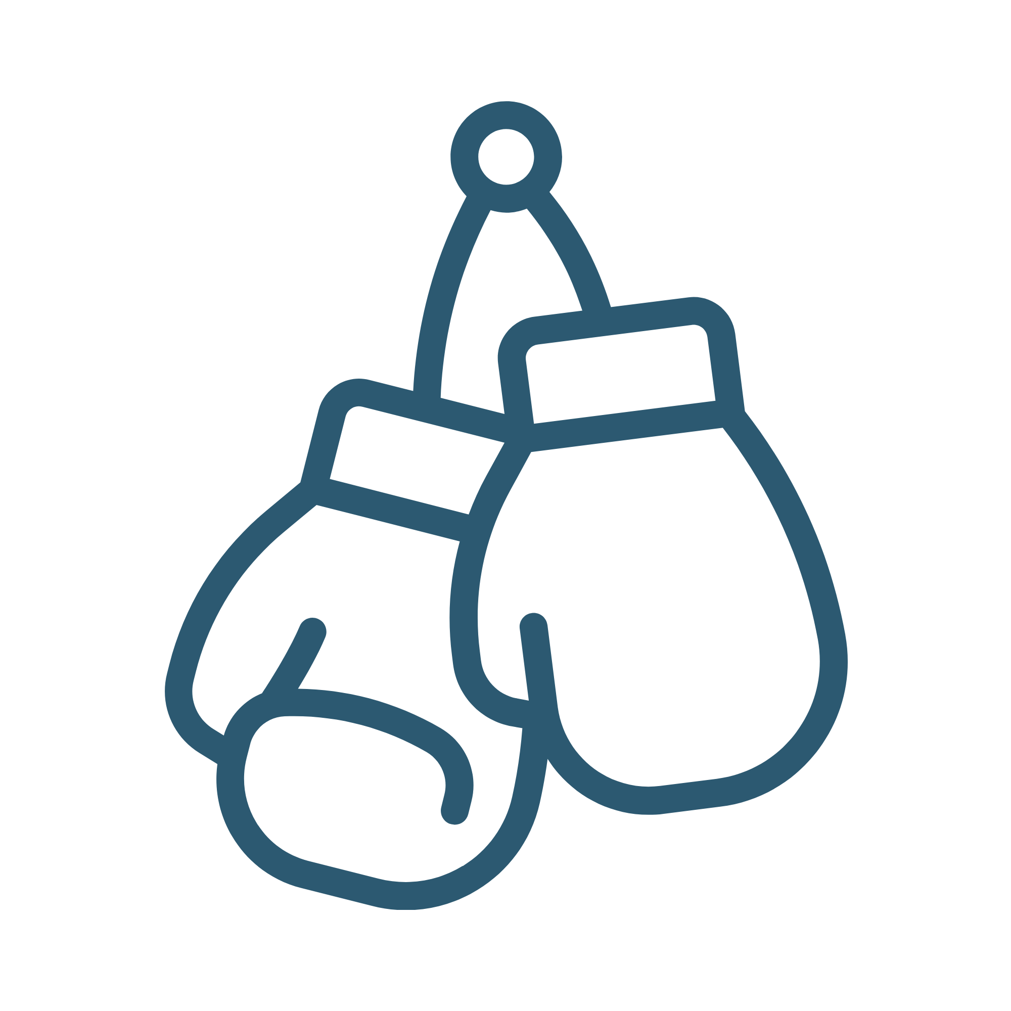 Hanging boxing gloves, symbolizing letting go of the fight