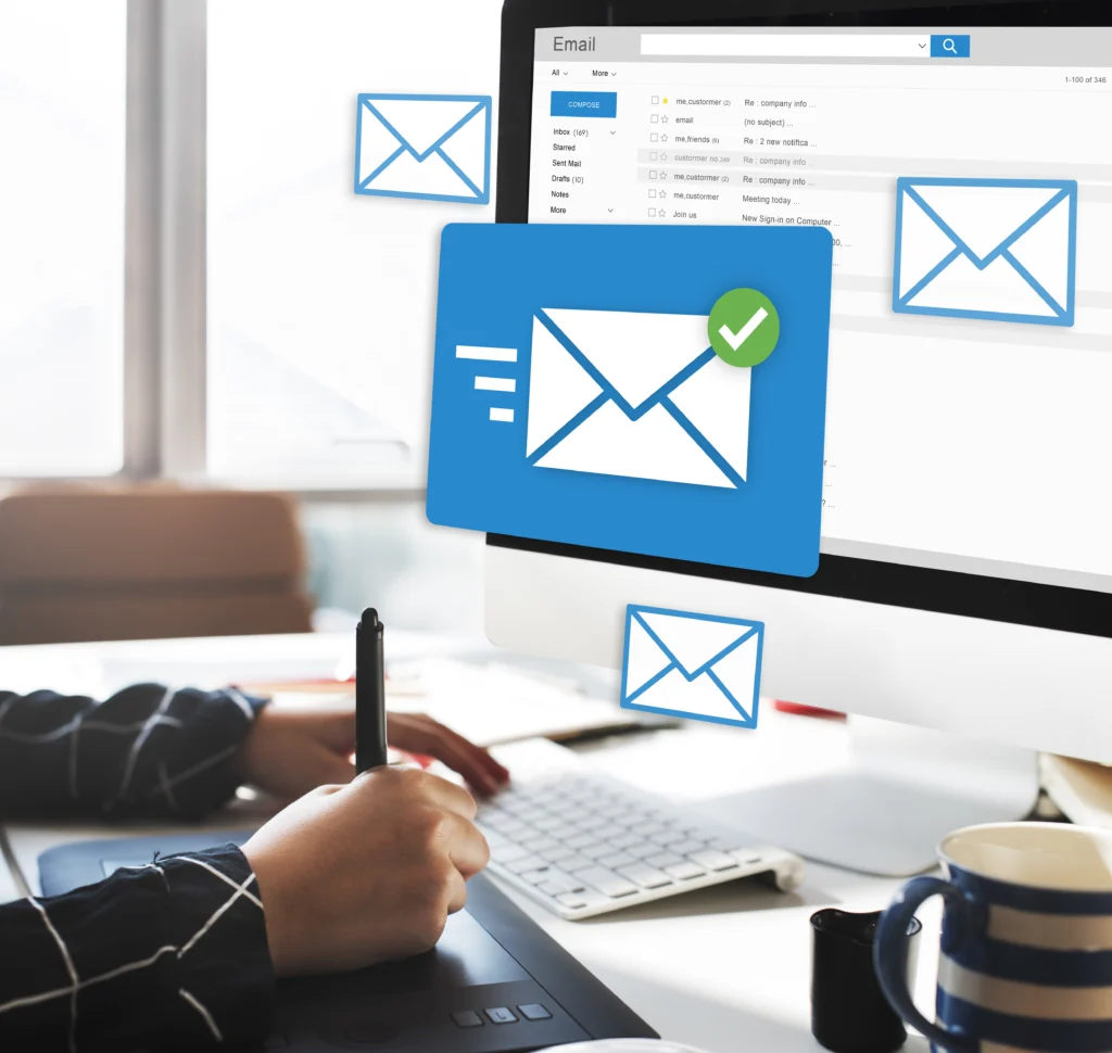 Online message and social media marketing concept - TSG Group Digital Marketing New York