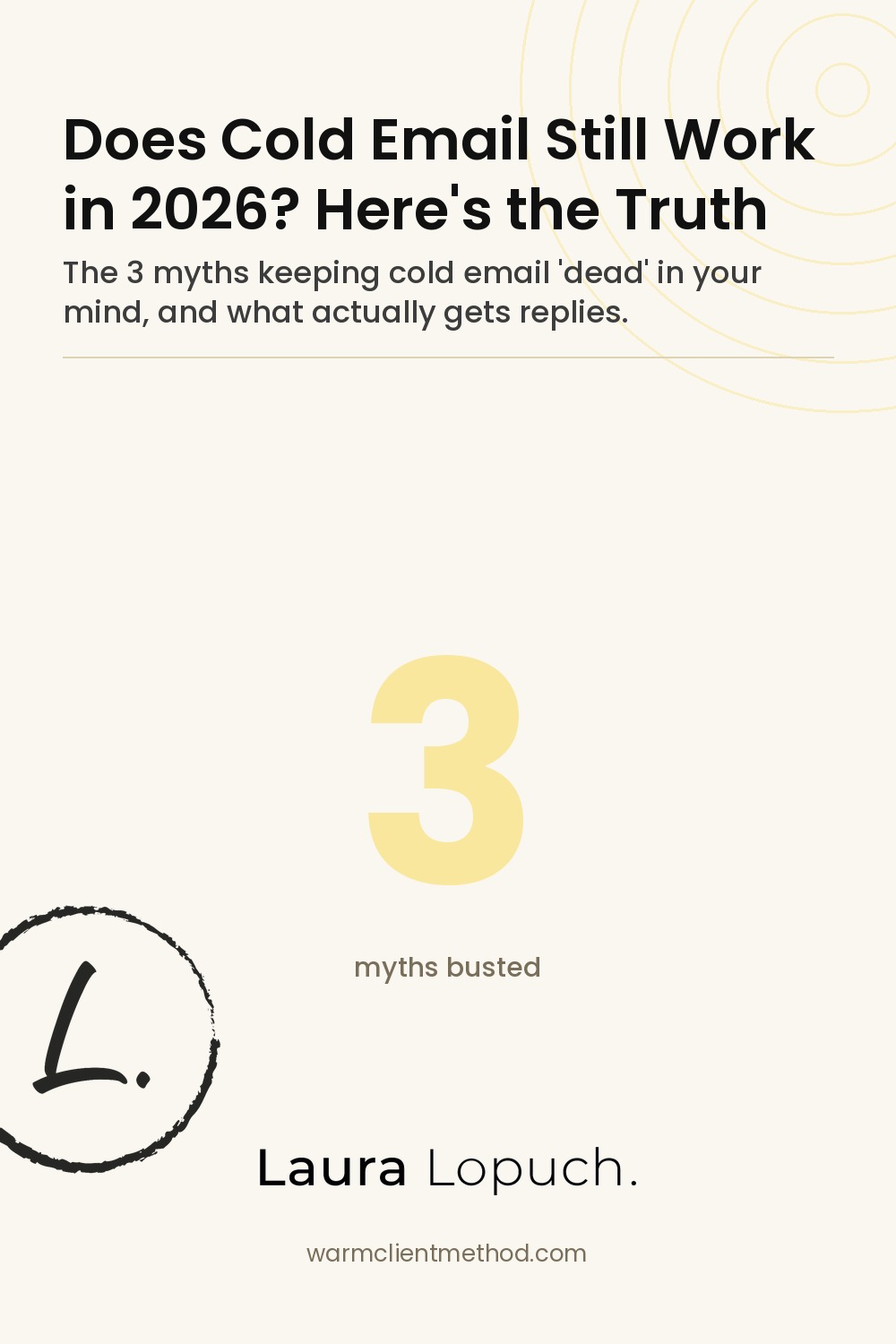 Pinterest pin: does cold email still work in 2026? 3 myths debunked — The WARM Client Method Pinterest pin: does cold email still work in 2026? 3 myths debunked — The WARM Client Method