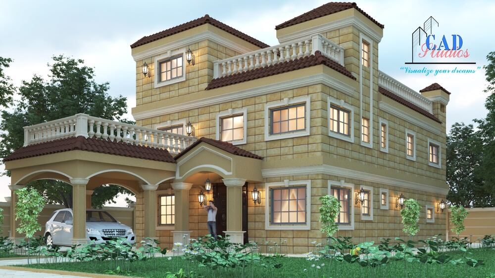 3ds Max Vray photorealistic villa render