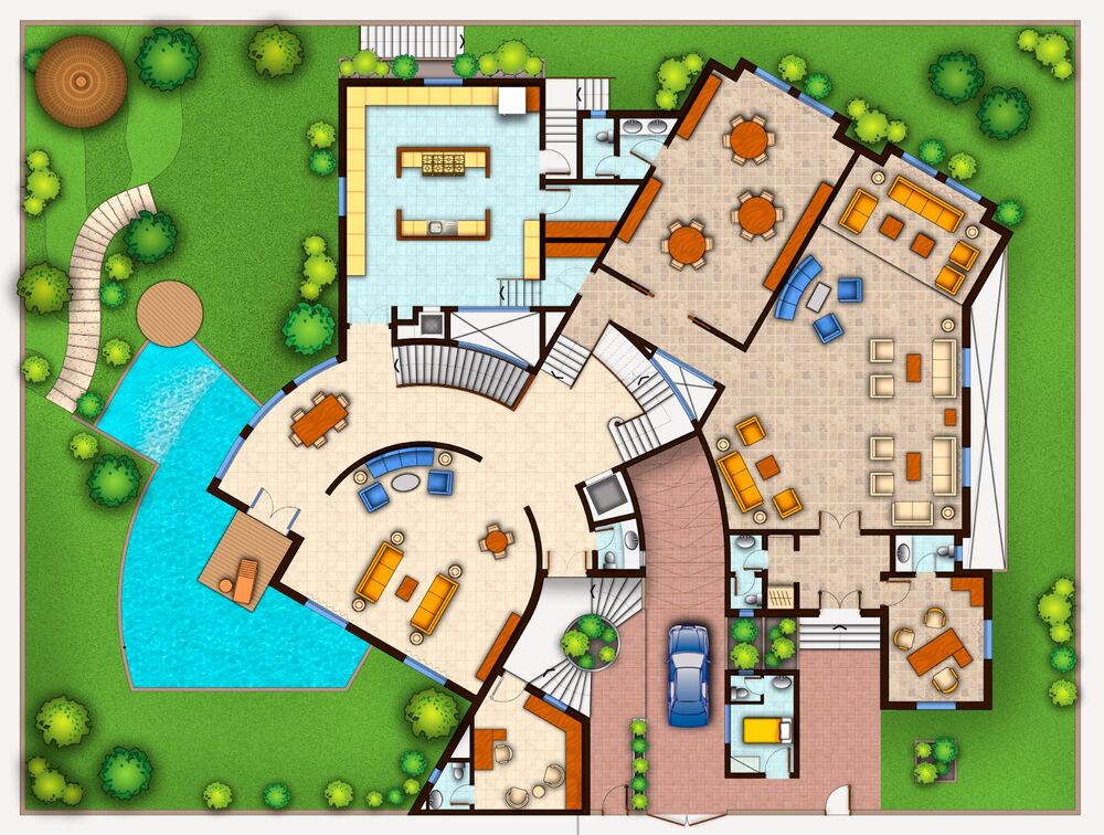Photoshop rendered architectural plan