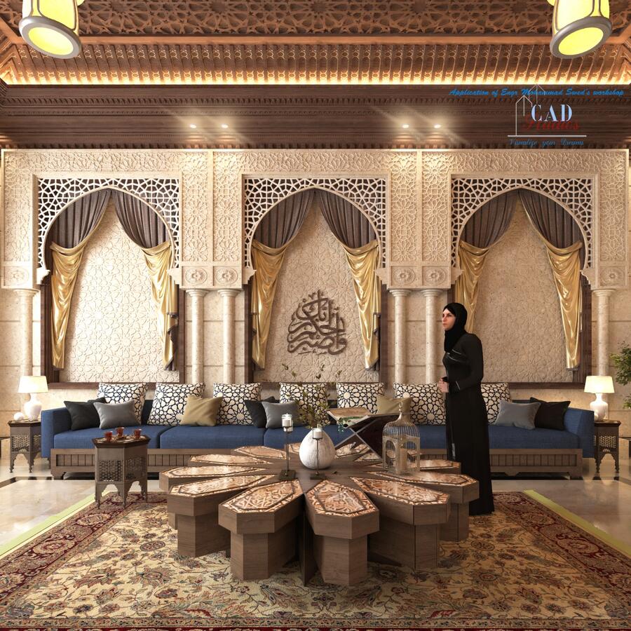 Arabic majlis interior render