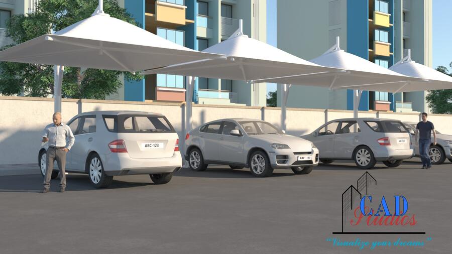 Parking sheds render