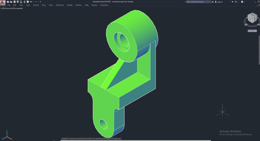 AutoCAD 3D mechanical part