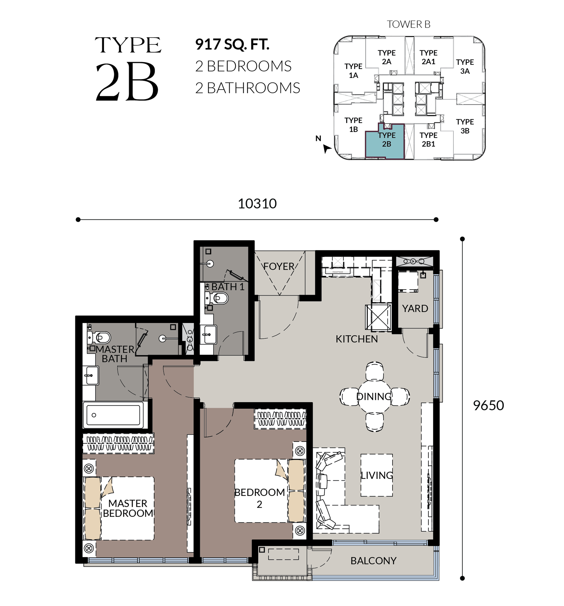 Bangsa Hill Park 2 rooms layout