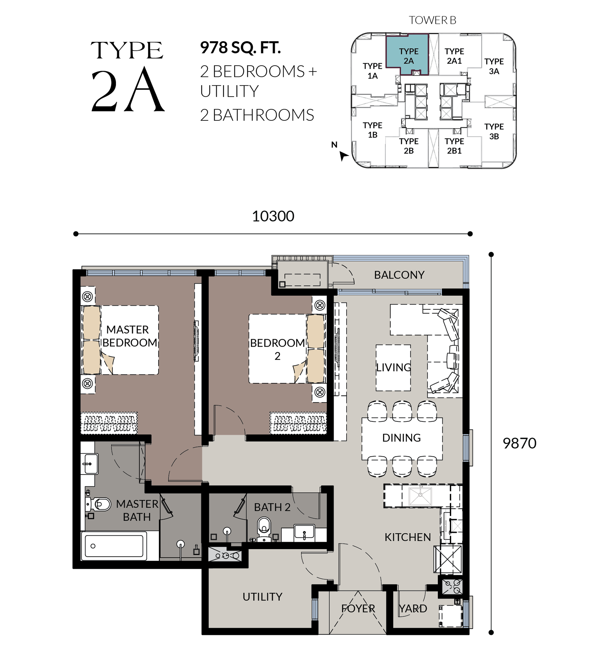 Bangsa Hill Park 2 rooms layout