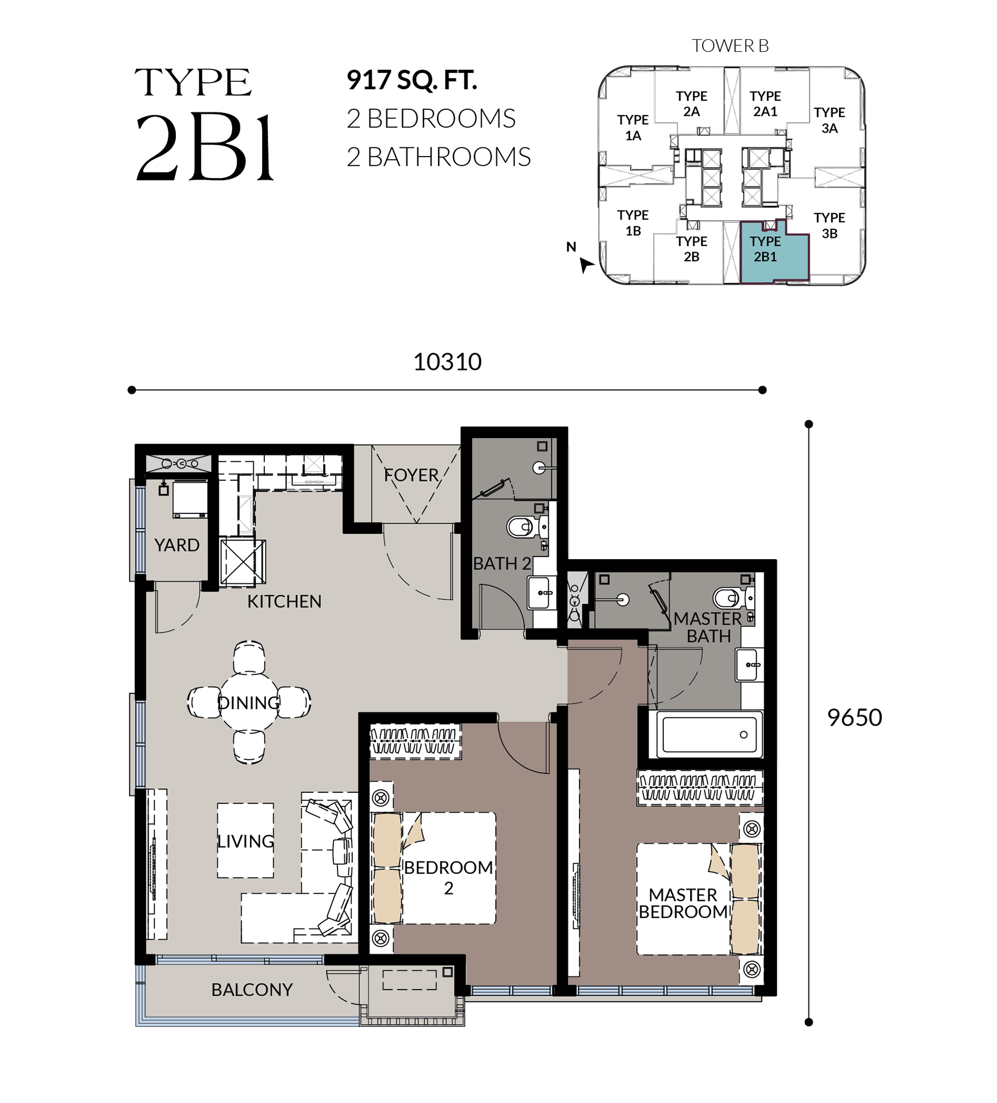 Bangsa Hill Park 2 rooms layout