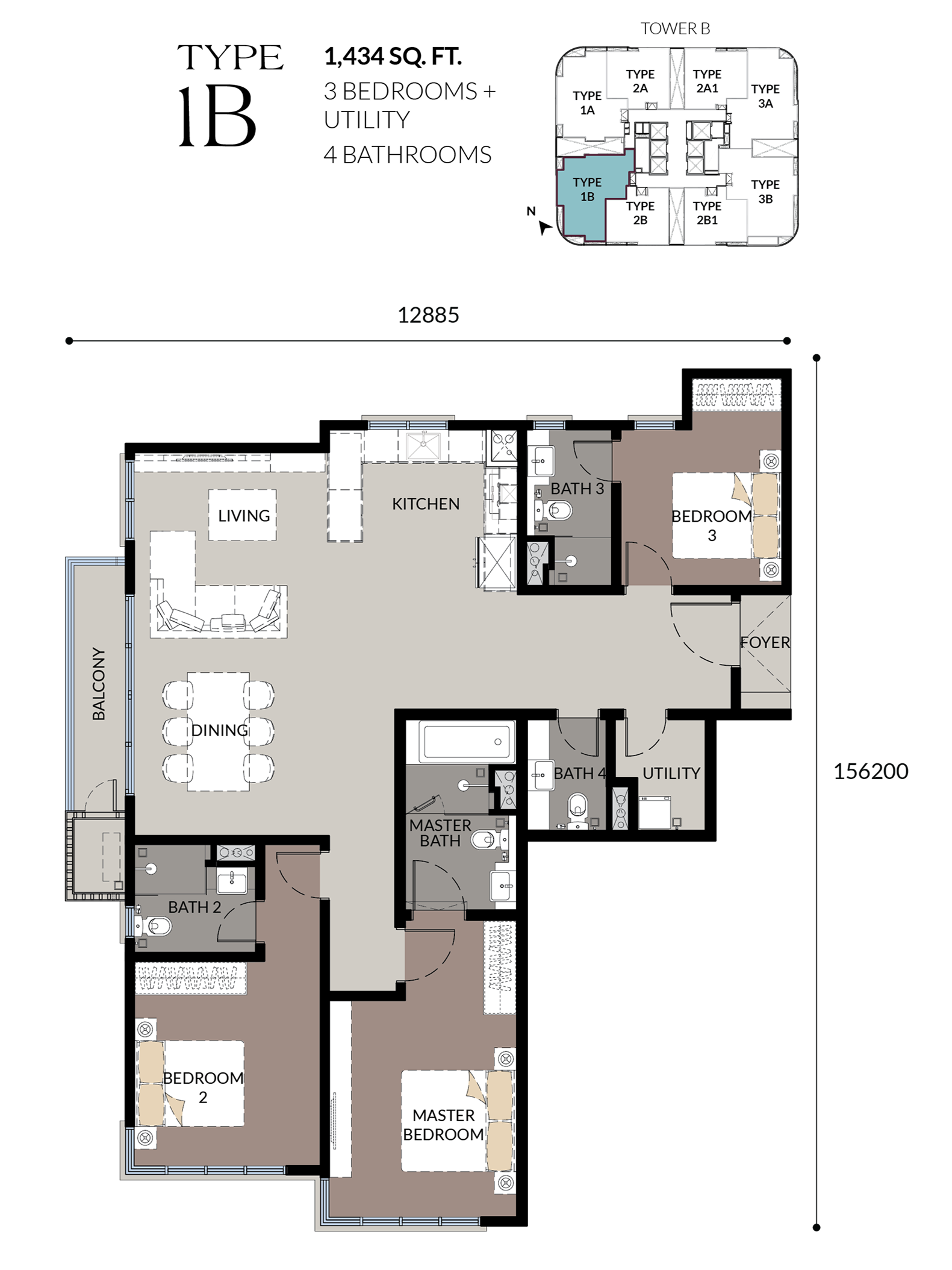 Bangsa Hill Park 3 rooms layout